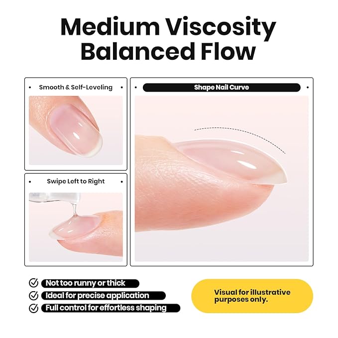 Beetles Builder Gel Low Heat-Dew Glow 0.34 oz 8 in 1 Strengthening Apex Building Nail Extension for Beginner DIY Salon at Home,Clear Builder Nail Gel,Fall Nails,UV & LED Lamp Needed