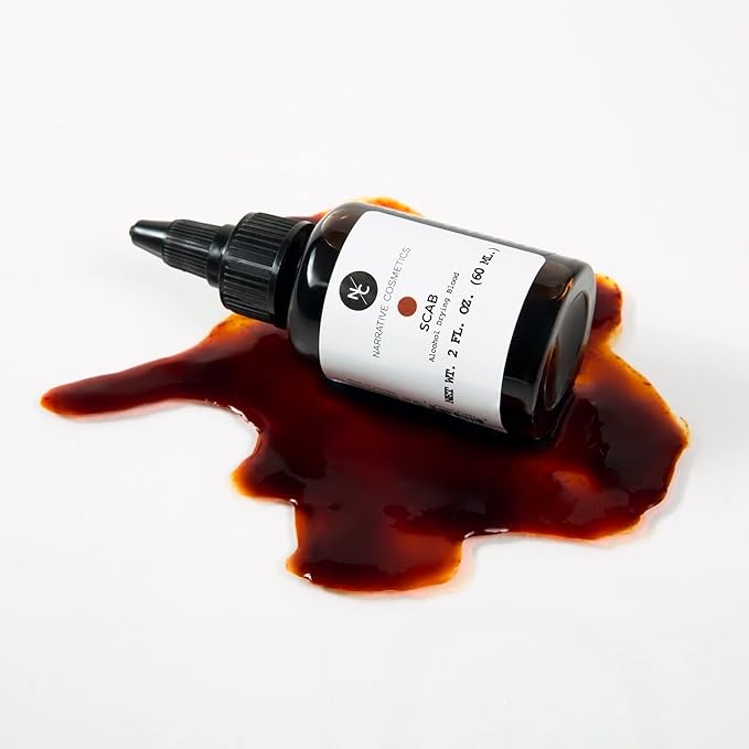 Alcohol Drying Blood, Ultra-Realistic Fake Liquid Blood, SFX Makeup for the Stage, Film, Halloween, and Cosplay - Scab 2oz