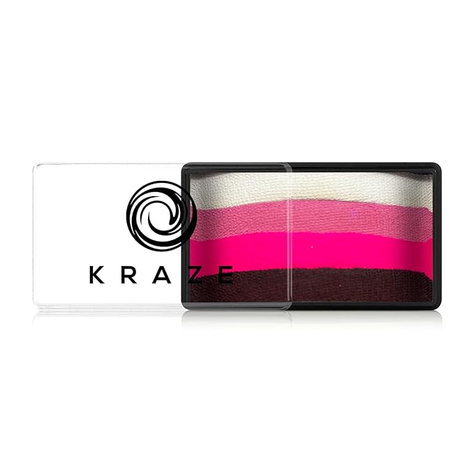 Kraze FX Dome Stroke - Rose Garden by Linnea (25 gm), Professional 1-Stroke Split Cake, Hypoallergenic, Non-Toxic, Water Activated Face & Body Painting Makeup Supplies for Kids Safe Adults