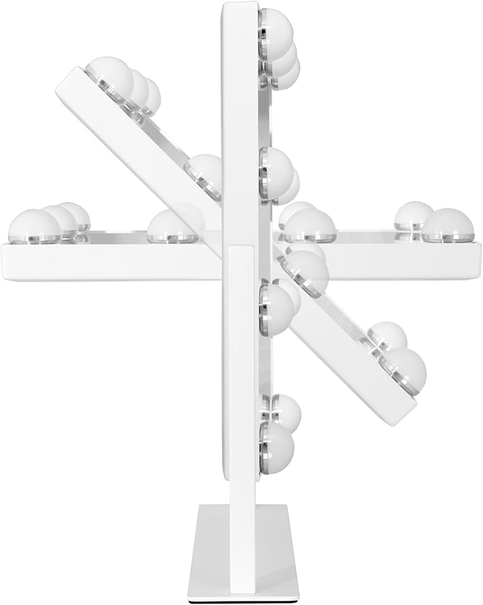 Zadro Hollywood Lighted Vanity Mirror with 9 LED Bulbs, 3 Color Light Settings, 360° Rotation Makeup Mirror Head (14" H x 12" W | 1X | White)