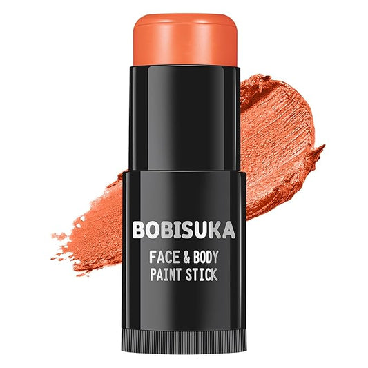 BOBISUKA Orange Body Paint Stick, Orange Eye Black Sticks for Sports, Waterproof Face Painting for Halloween Pumpkin Tiger SFX Cosplay Special Effects Costume Parties Stage Makeup