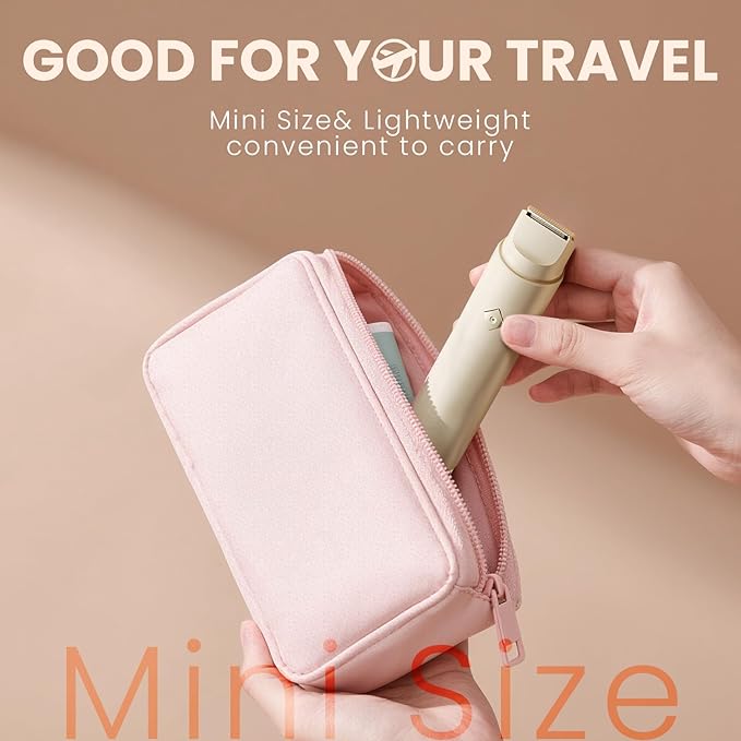 Electric Bikini Trimmer for Women - Dermave Bikini Shaver, Dual Head Shaver Women, 2-in-1 (Beige)