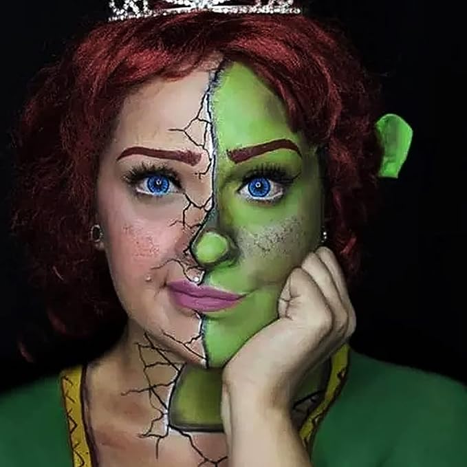 MEICOLY Light Green Face Body Paint,Washable St Patricks Day Face Paint Accessories,Green Makeup Face Painting for Adults and Kids,Hunting Hulk Gamora Face Paint,SFX Witch Cosplay Halloween Makeup