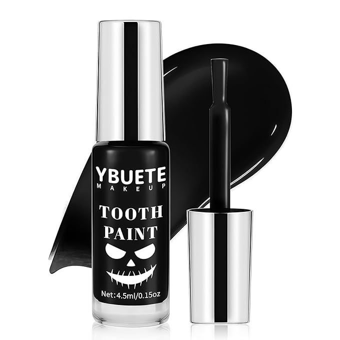 Professional Halloween Black Tooth Paint, Temporary Black Tooth Paint，Decayed Rotten Cruddy Missing Teeth Makeup, Perfect for Cosplay, Halloween Makeup, Theater, Costume Party