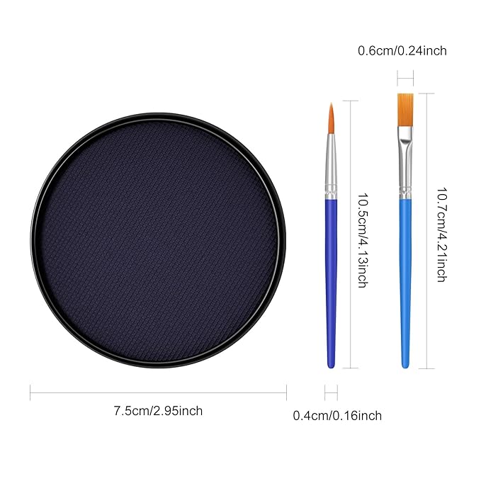 Deep Blue Face Body Paint Makeup 30G,Professional Stage Screen Halloween,Face Body Paint Makeup for Halloween Costume Theater Dress-Up Corpse Bride Sally Smurf Sea Avatar Makeup-13