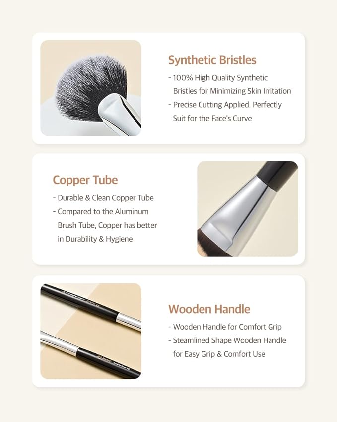 Glide Foundation Brush for Liquid Makeup | Liquid Flat Foundation Brush with Flat Top | Korean Makeup Brush with Super Micro Bristles | Studio Quality Makeup Tool
