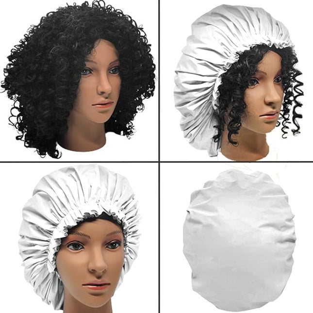 ELEBOX Premium Collection Super Jumbo Shower Cap White