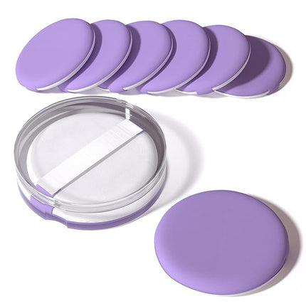 MOHOPE 8Pcs Air Cushion Makeup Sponges for Foundation with Portable Box | Latex-Free Blending Sponge for Liquid, Cream, Foundation and Powder | Round Powder Puff | Purple