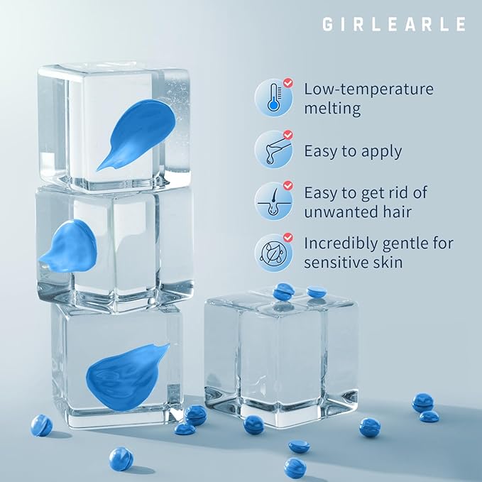 Hard Wax Beads, 1lb Wax Beans for Hair Removal, Hard Wax for Women Sensitive Skin at Home, Wax Refill Perfect for Brazilian Bikini, Eyebrow, Legs, Facial and Full Body with Chamomile Formula