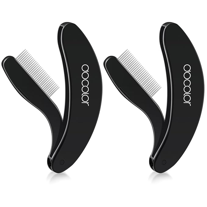 docolor Foldable Eyelash Comb 2 PCS Separator Folding Lash Comb Eyebrow Mascara Applicator Eyelash Definer Arc Designed Cosmetic Brushes Tool