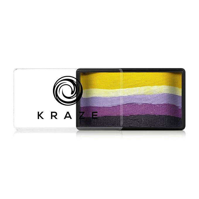Kraze FX Dome Stroke - Viola by Linnea (25 gm), Professional 1-Stroke Split Cake, Hypoallergenic, Non-Toxic, Water Activated Face & Body Painting Makeup Supplies for Kids Safe Adults