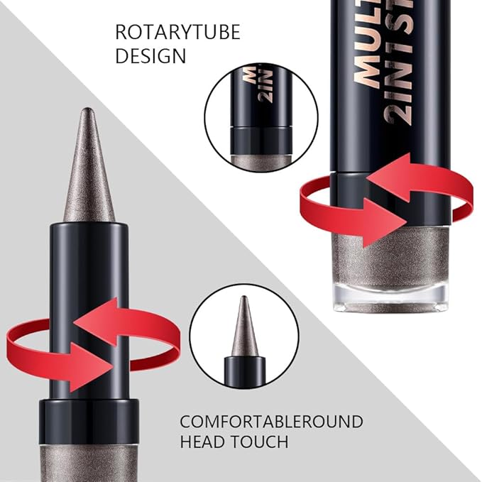 AMY'S DIARY Mocha Mis Eye shadow & Eyeliner Stick 2-in-1, Cream Eyeshadow Pencil + Gel Eyeliner | Waterproof, Smudge-Proof Eye Makeup Crayon for woman, Face & Lip | Twist-Up Eye Shadow Pen