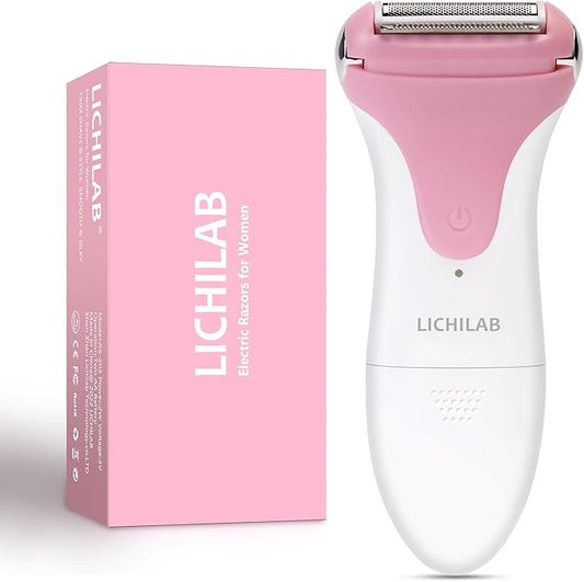 Electric Razors for Women & Bikini Trimmer for Sensitive Skin - Hypoallergenic Cordless Foil Shaver Painless Body Hair Removal for Legs,Underarms,Pubic Hair,Travel Ready Wet/Dry,rose/pu7b