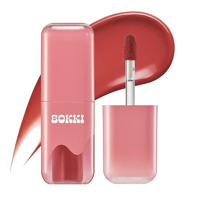 BLACK ROUGE Glow Bokki Tint, GB08 Vienna Rosé – Korean Lip Tint Inspired by Tteokbokki, Non-Sticky Long-Lasting Lip Stain with Glossy Finish, Cute Stickers – Original Red, Rose, Soy