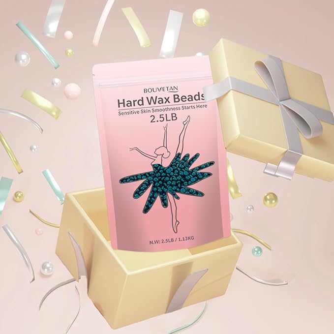 Hard Wax Beads, 2.5 lb Brazilian Waxing Beans for Hair Removal, Bulk Waxing Beads for Sensitive Skin, Bikini, Legs, Face Underarm and Full Body (Jasmine)