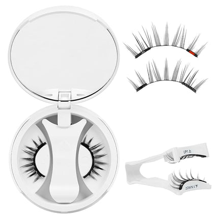 QUEWEL Magnetic-Eyelashes with Applicator, Portable Magnetic Eyelashes Natural Look, Upgrade 2 Magnet False Eyelashes More Easy to Wear, Easy to Use and Remove (Magnetics NZH-H)