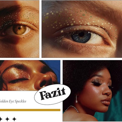 Fazit Makeup Patches - Golden Eye Speckles - Glow Up Make-Up Patches - Cute Glitter Makeup Accessories for Women - Cosmetic Glitter for Face