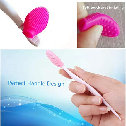 Lip Scrub Brush,Lip Scrubber Exfoliator,Double-Sided Silicone Lip Exfoliating Tool for Men Women Lip Lightening,Lip Exfoliator Scrubber Tool for Dark Lips (8 PCS)