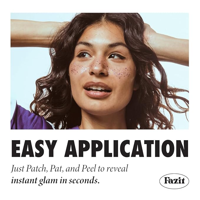 Fazit Makeup Patches - Face Makeup Patches - Beauty Face Makeup - Purple Speckles - Waterproof Purple Speckles - Temporary Face Purple Speckles For Women - 6 count