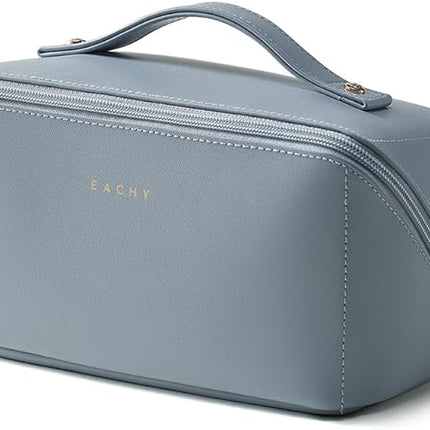 EACHY Travel Makeup Bag,Large Capacity Cosmetic Bags for Women,Waterproof Portable Pouch Open Flat Toiletry Bag Pattern Makeup Bag