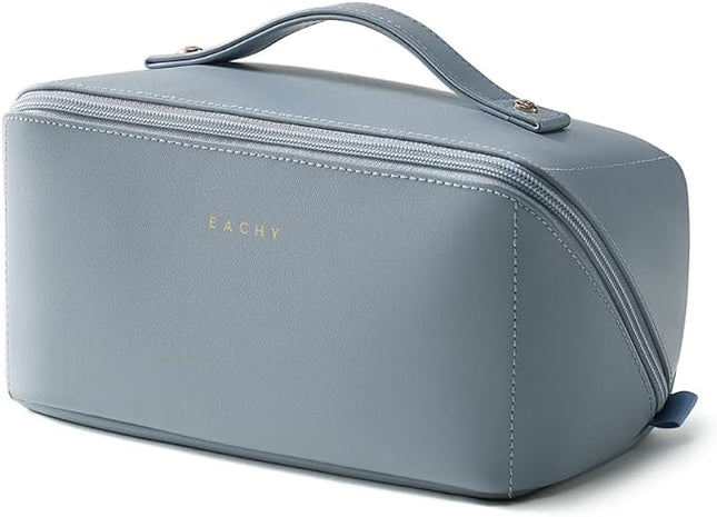 EACHY Travel Makeup Bag,Large Capacity Cosmetic Bags for Women,Waterproof Portable Pouch Open Flat Toiletry Bag Pattern Makeup Bag