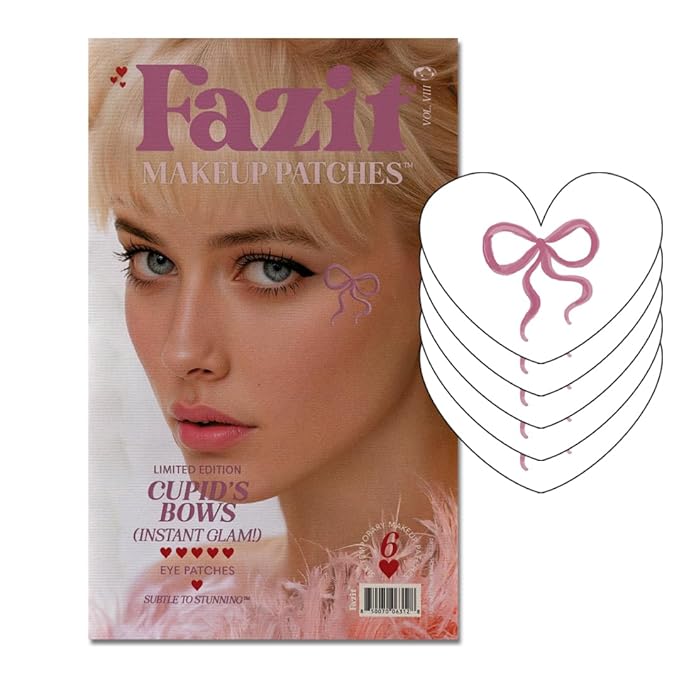 Fazit Makeup Patches - Face Makeup Patches - Beauty Face Makeup - Cupid's Bows - Waterproof Bow Speckles - Temporary Face Cupid's Bows For Women - 6 count