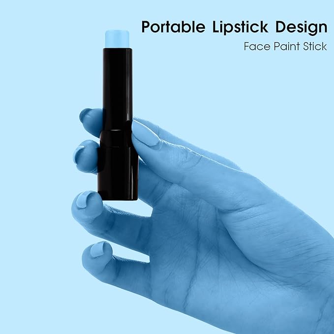 BAD COLOR Light Blue Face Body Paint, Pale Blue Eye Black Stick for Football/Baseball/Softball, Hypoallergenic Grease Sticks for Corpse Bride Halloween SFX Avatar Sally Makeup