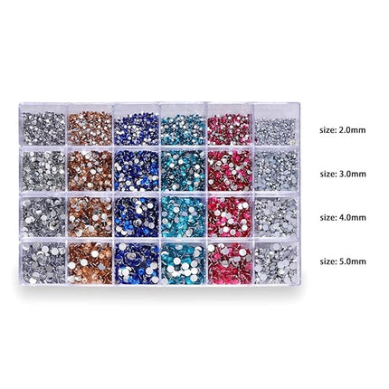 18000PCS Mixed Size 2-5MM Jelly AB Resin Rhinestones With Tools for Tumblers, Clothing Decor, Nail Art Gem Crafts - Colorful Flatback Strass Glitter Crystal