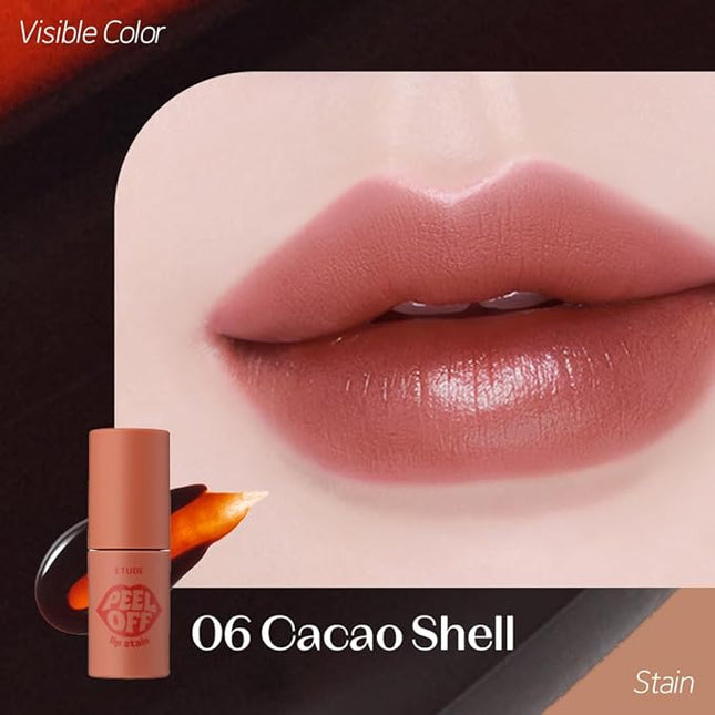 ETUDE Dear Darling Peel Off Lip Stain (Cacao Shell) – Teen girl gifts, Hydrating Hydrogel Tint, Fruity scent, Long Lasting & Waterproof, High Pigment, Easy Peel Off, All‑Day Color Lip Tattoo