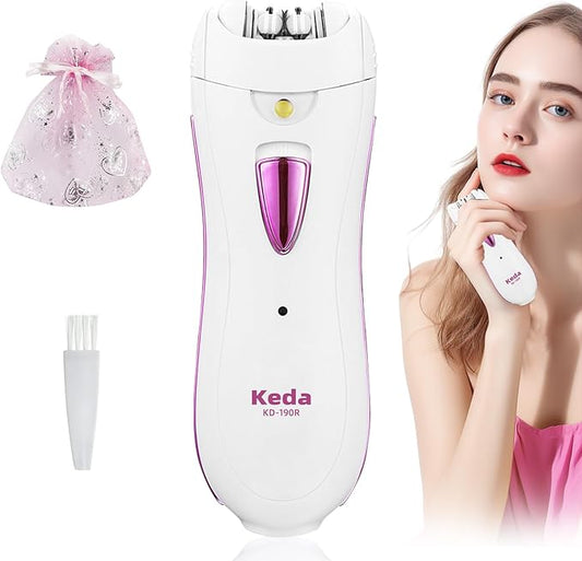 Smooth Glide Epilator for Women Face, Portable Facial Epilator for Women, Rechargeable Face Trimmer with LED Light for Facial, Armpit, Bikini and Leg