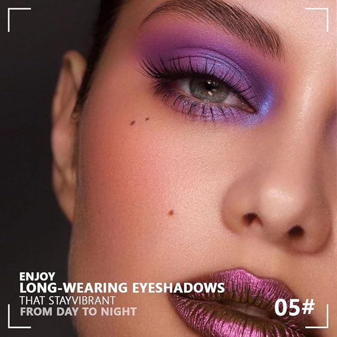 Kaely Powder Eyeshadow Quad, Lavender Purple Glitter Eyeshadow Palette Makeup, Neutral Eye Shadow Palette for Older Women Pigmented Waterproof, sombras para ojos, Blendable, Cruelty-free, 05