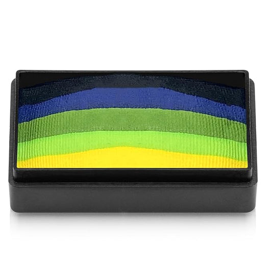 Kraze FX Dome Stroke - Dragon Dance (25 gm), Professional 1-Stroke Split Cake, Hypoallergenic, Non-Toxic, Water Activated Face & Body Painting Makeup Supplies for Sensitive Skin, Kid Safe, Adults