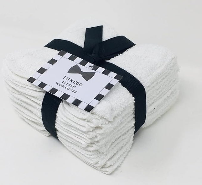 10 Pack Tuxedo Wash Cloths Washcloths