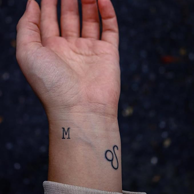 2 Sheets Alphabet & Numbers Temporary Tattoos - Customizable Typewriter Letter & Number Semi-permanent Tattoos, Realistic Fake Tattoos for Finger & Hand