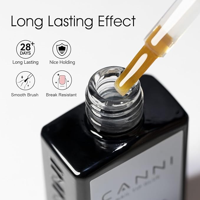 CANNI 2 Pcs No Wipe Top Coat and Gel Nail Glue for Acrylic Nails Tips False Nails Tips Gel Nail Polish Set