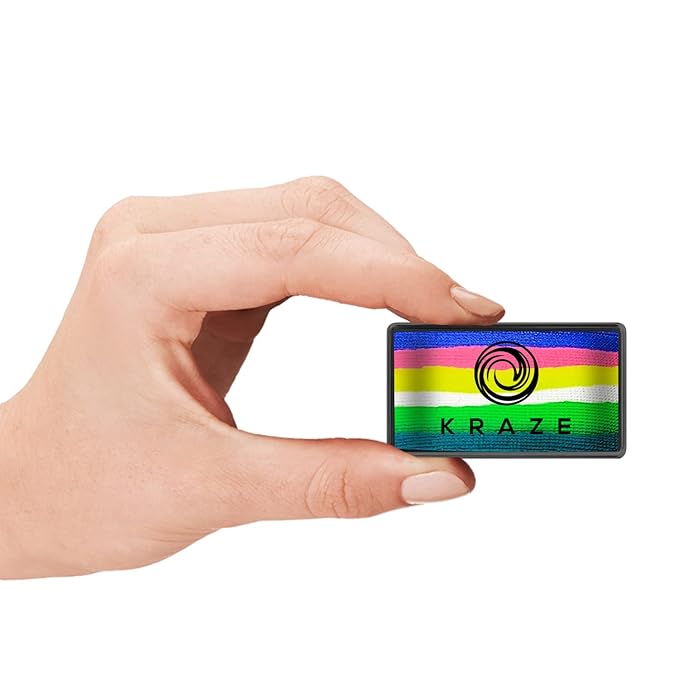 Kraze FX Dome Stroke - Wonder Upon Wonder (25 gm) by Jacqueline Howe Professional 1-Stroke Split Cake Hypoallergenic Non-Toxic Water Activated Face & Body Painting for Sensitive Skin Kid Safe Adults