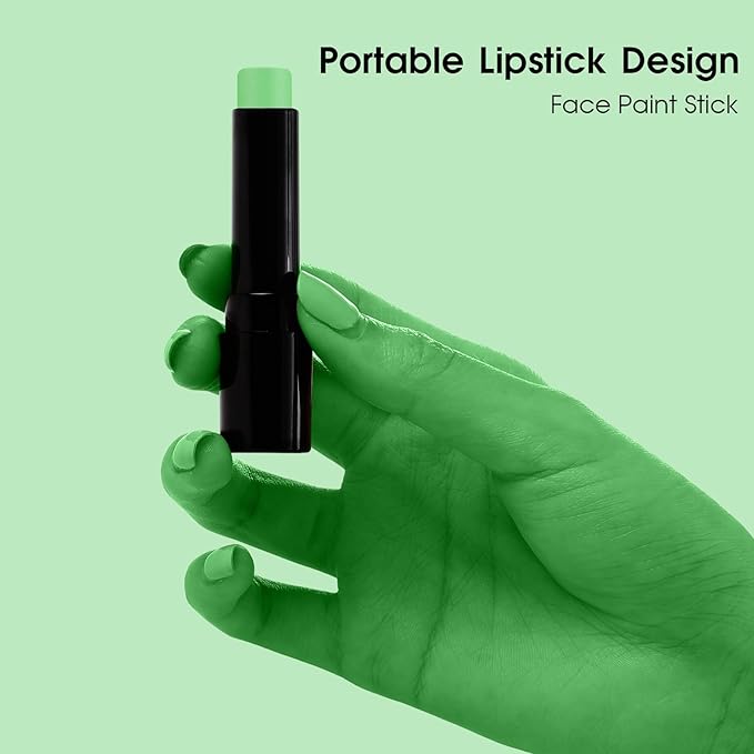 BAD COLOR Light Green Eye Black, Lime Green Face Body Paint for Sports St. Patrick's Day Camouflage Hunting Hulk, Washable Painting Sticks for Halloween Costume SFX Cosplay Witch Grinch Makeup