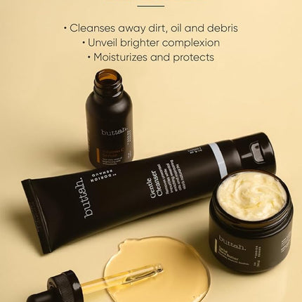 Buttah Skin by Dorion Renaud Complete Melanin-Rich Skin Care Kit | Shea Butter, Vitamin C Serum, Facial Cleanser | Organic & Natural | Black-Owned