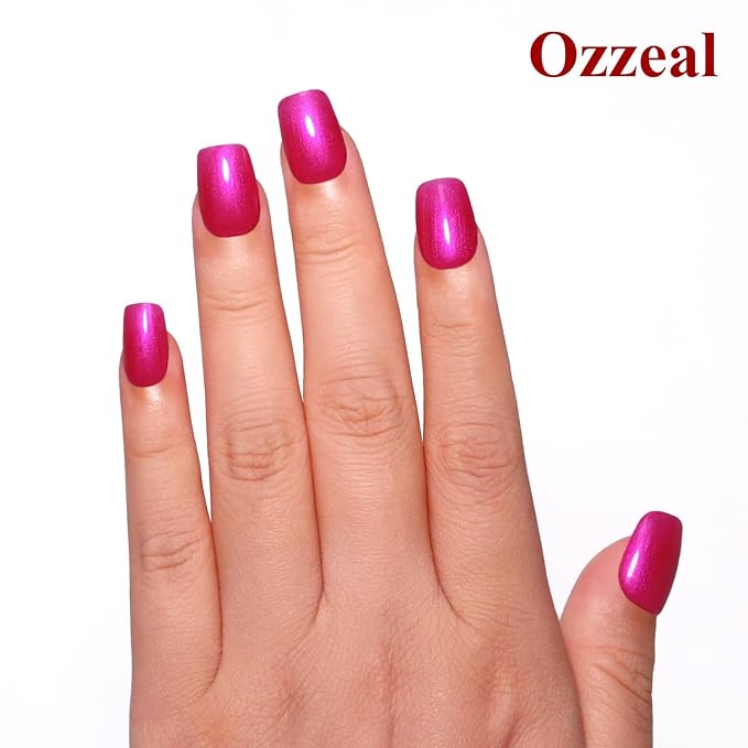 Pearl Gel Nail Polish,Hot Pink Glitter Gel Nail Polish Sparkle Shimmer Gel Glitter Nail Polish Fall Winter Soak off LED UV Gel Nail Polish for Art DIY Manicure 15ML