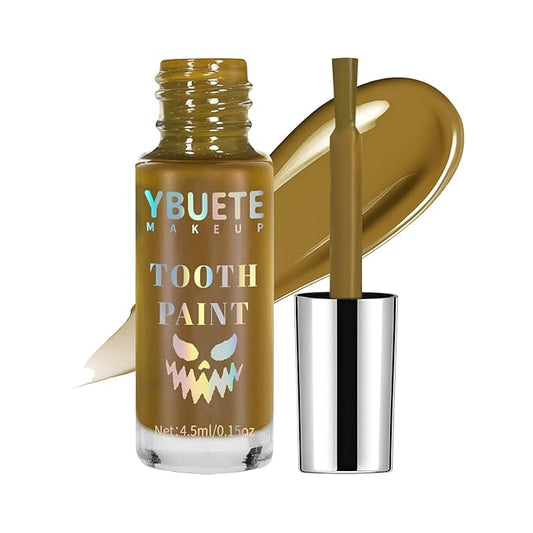 Nicotine Tooth Paint, Professional Nicotine Teeth Makeup SFX, Safe for Mouth, Quick Dry Realistic, Rotten Decayed Cruddy Missing Teeth Paint for Cosplay Halloween SFX Special Effects