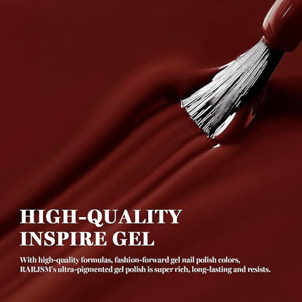 RARJSM Crimson Red Gel Nail Polish Creamy Dark Deep Red Gelpolish 15ML 1Pc Soak off Curing Required Nail Art French Manicure Salon DIY at Home Fall Winter