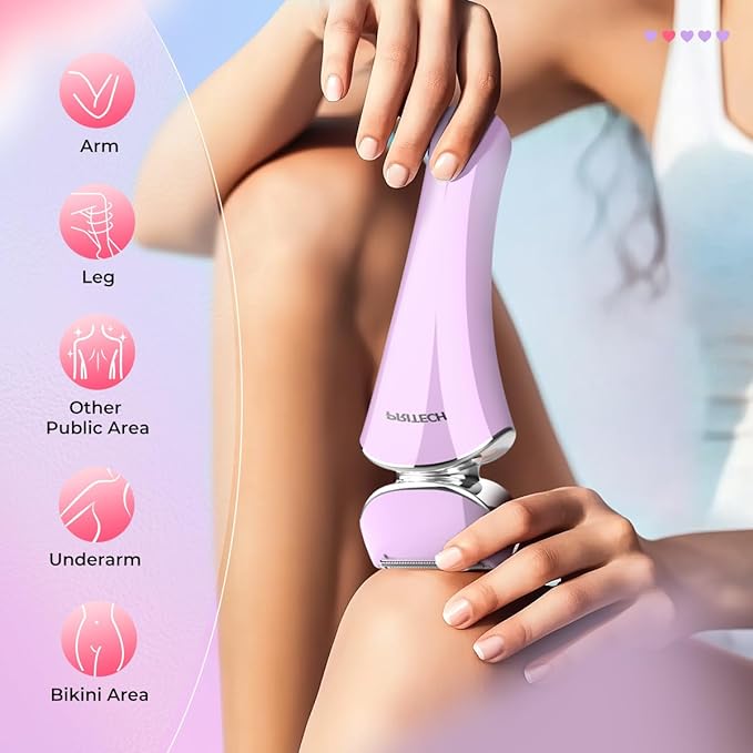 Electric Shaver for Women Rechargeable Wet Dry Electric Razor for Women, Waterproof Lady Shaver for Legs Arm Underarm Bikini Public Body Razor with One Extra Foil Blade