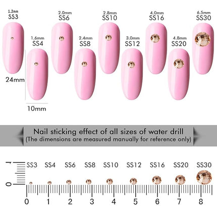 1440Pcs Champagne Crystal Rhinestones,Glass Flatback Rhinestones Mini Gemstones for Nail Face Makeup Art Crafts Clothes Decoration -(SS6,2.0mm,Champagne)