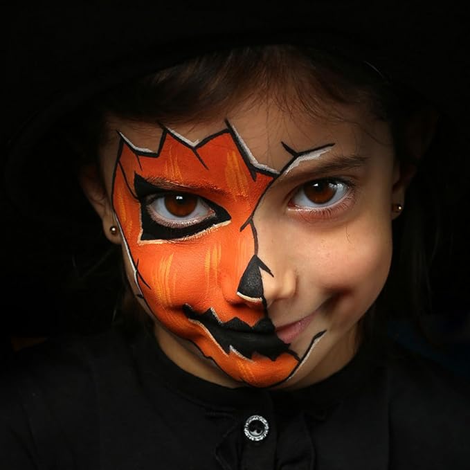 MEICOLY Orange Eye Black Stick,Waterproof Eye Black Baseball Softball Football Lacrosse,Orange Face Body Paint Stick for Halloween SFX Pumpkin Tiger Lion Cosplay Makeup