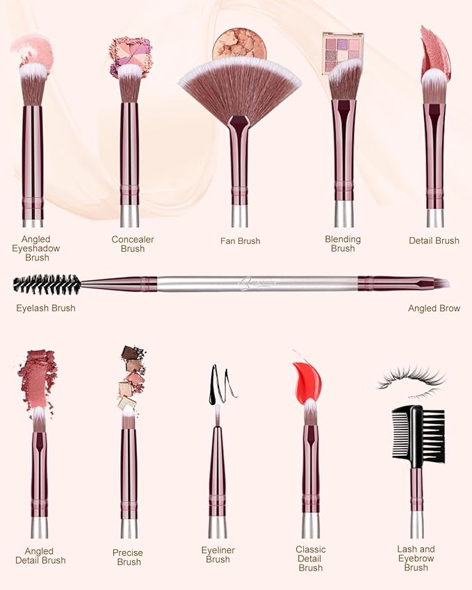 Makeup Brushes Makeup Brush Set, BESTOPE PRO Makeup Brushes Kit, 16Pcs Professional Makeup Brush Set for Eye and Face, Foundation Powder Concealers Blush Eyeshadow Brush Make UP Brushes Kit Champagne