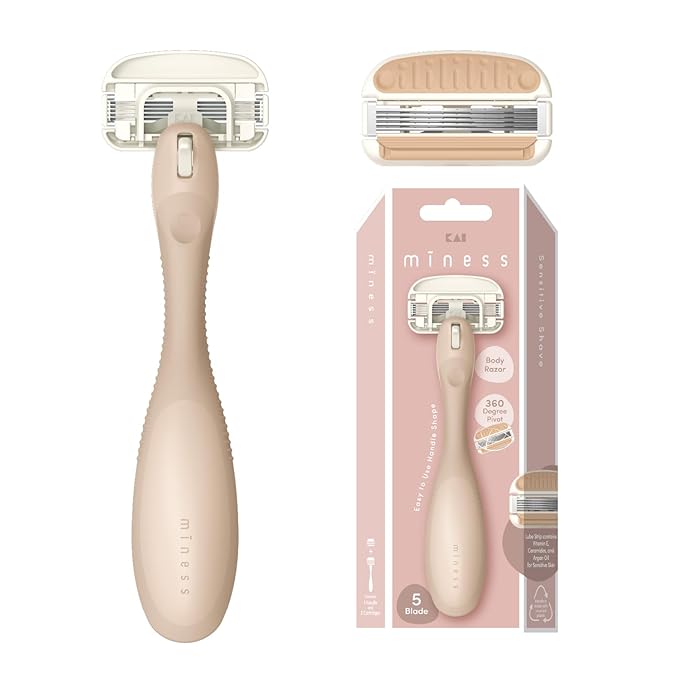 Kai Miness System Body Razor, Gentle Beauty Groomer for Hair Removal, Ideal for Sensitive Skin, Japanese Steel Removes Body Hair