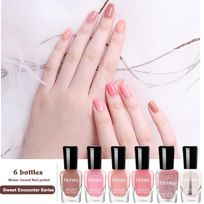 Non Toxic Nail Polish Set, Easy Peel Off and Fast Dry NailPolish Set for Pack, Eco Friendly and Organic Water Based Nail Polish for Women,Teens(18 Bottles)