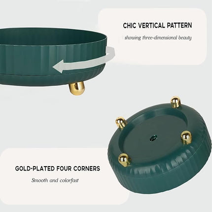 Anyoifax Makeup Perfume Organizer Tray 360 Degree Rotating Lazy Susan Skincare Lotion Organizer Spinning Cosmetics Storage for Dresser, Vanity, Bathroom Countertop, Large Teal Green