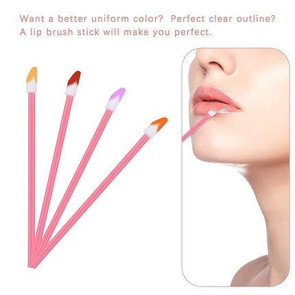 650PCS Disposable Lip Gloss Applicators Make Up Brush Lipstick Wands Makeup Applicators Brushes Applicator Tool Makeup Beauty Tool Kits Disposable Lip Brushes Tool Kits Pink
