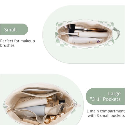 Narwey 2 PCS Valentines Day Gifts for Her Personalized Initial Makeup Bag, Girlfriend Teacher Women Teen Girls Gifts Trendy Stuff 10 11 12 14 13 15 16 Years Old, Travel Toiletry Bags Cosmetic Bag (F)